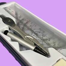 KIT Compass With Rulers Rubber And Graphite Drawing Set School Compass Square Protractor - 附標尺的指南針 - 查看 3