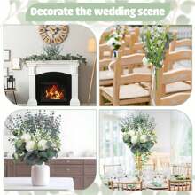 Eucalyptus Leaves Stems, Mixed Artificial Greenery Stems For Wedding Decor Vase Floral Arrangement Centerpiece Gifts Birthday Graduation