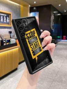 Slogan 1pc Stop Start Camera Drop-Proof Phone Case Compatible With IPhone/Galaxy/Infinix/Redmi/OPPO/VIVO//Realme/MOTO/Itel/Tecno