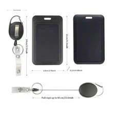 Customized Name Retractable ID Badge Holder Keychain Clip Name Tag Protector For Employee Card Cover Security Accessories Business Suitable Custom Name For Office Use Professional Design For Identification Personalized DIY