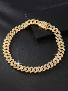 1Pc 20MM Nam Hip Hop Dây Chuyền Vòng Cổ Vòng Tay Ren Nam Hiphop Băng Ra Vàng Kim Cương Lấp Lánh Dây Chuyền vòng Cổ Trang Sức Thời Trang - A - Xem 9