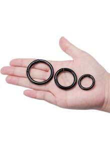 1/2pcs O-Ring Spring Clasp Hook Circle Carabiner Keychain, 1/1.25/1.5 Inch Spring Rings,Bag Accessories,Suitable For Keyrings Buckle, Bags,Purses,With Round Openings And Spring Rings