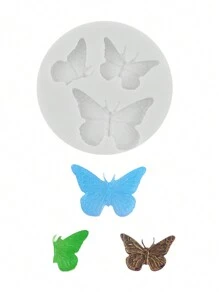 SikeSike 3 Pcs Butterfly Themed Silicone Molds, Suitable For Cakes, Chocolates And Candies - Non-Stick, Flexible Design, Ideal For DIY Baking And Arts & Crafts Projects - Perfect For Birthday Parties And Weddings - Grey - View 6