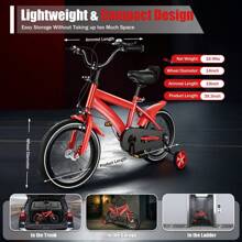 kangten 14" Universal Cycling Bike Adjustable Bicycle, 14 Inch Unisex Multifunctional Bike With Training Wheels - Red - View 7