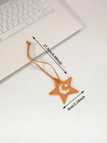 1 件五角星皮包饰物星形皮革吊坠包饰物礼物行李牌钥匙扣皮革扣适合男女 - 彩色 - 查看 3