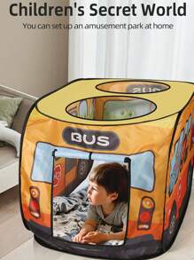 1 pieza Carpa de juego con diseño de coche y animales para bebés, juguete de casa de juegos portátil y plegable sin montaje, diseño ventilado, juguete de cabina de bloques de construcción, regalo de Navidad/Halloween/Acción de Gracias para niños y niñas, incluye carpa (varios estilos disponibles, pelotas no incluidas)