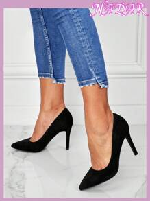 2025新款细尖头高跟鞋，舒适贴合，适合上班通勤，百搭黑色高跟鞋，性感低帮设计，10CM超高跟