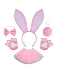 6 件套复活节兔耳朵头带动物头带服装派对卡通可爱兔子头带