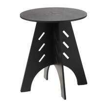 SoBuy HFBT01-BR, Round Side Table Coffee Table Sofa Side Table Bedside Table Nightstand In Mortise And Tenon Structure, H55 X Φ46.5cm, Brown - Black - View 4