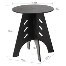SoBuy HFBT01-BR, Round Side Table Coffee Table Sofa Side Table Bedside Table Nightstand In Mortise And Tenon Structure, H55 X Φ46.5cm, Brown - Black - View 2