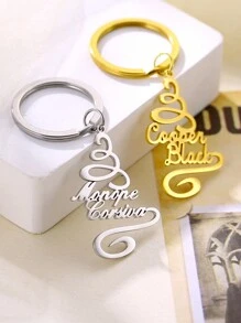 Personalized Name Customized Letter Keychain Unique Stainless Steel Keychain For Women And Men Couples Same Style Customized Valentine's Day Anniversary Gift New Product