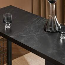 SoBuy FWT100-SCH，厨房早餐吧台餐桌咖啡吧台带 3 个侧架，宽 120 * 深 50 * 高 105cm - 黑色 - 查看 6