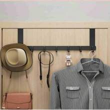 1pc 20cm High Quality Over-The-Door Hook, Easy Installation Without Drilling, Suitable For Hanging Hats, Keys And More To Save Space In Entryway, Bathroom, Bedroom, Home, Dorm And More. Also Can Be Used For Hanging Bags, Clothes Racks, Hobbies, Relationships, Wall Shelves, Wall Hooks, Adhesives, Door Hooks, Wall Stickers. - 彩色 - 查看 3
