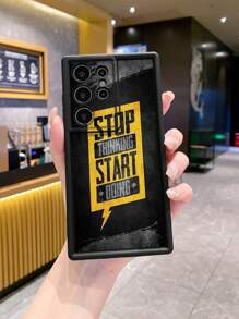 Slogan 1pc Stop Start Camera Drop-Proof Phone Case Compatible With IPhone/Galaxy/Infinix/Redmi/OPPO/VIVO//Realme/MOTO/Itel/Tecno