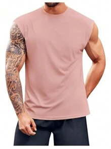 Casual Gym T-Shirt In 30-Thread Cotton Knit - Rusty Rose - View 2