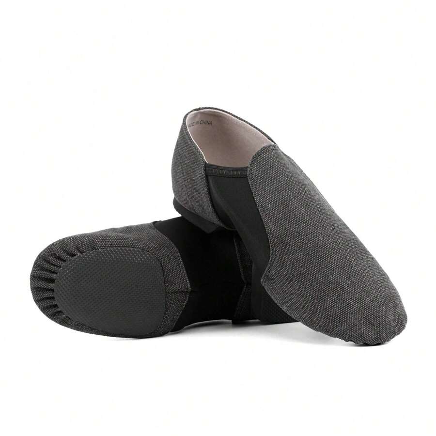 Unisex  Canvas Upper Slip-On Jazz Shoe For Women And Men's Dance Shoes - 深灰色 - 查看 1
