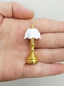 2pcs Mini French Style Desk Lamp With Clock, Suitable For Dollhouse - Perfect For 1:12 Scale Model, Alloy Steel, Ideal For Bedroom & Living Room Decor, No Power Needed