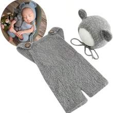 Newborn Photography Outfit Baby Photoshoot Props Infant Photo Romper With Bear Hat New Born Boys Girls Hat Clothes Baby Shower Easter Gifts Things For Girls/Boys - Multicolor - View 10