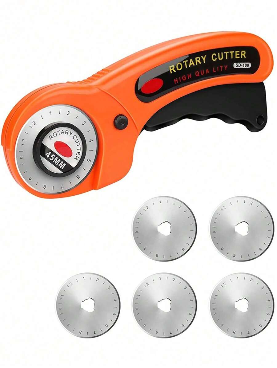 45mm Ergonomic Rotary Cutter, Rotary Fabric Cutter With Safety Lock ...