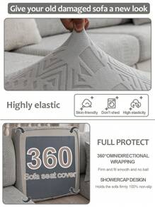 1 Stück Kissen Bezug im Boho Retro Stil, dehnbarer Komplett-Bezug, Universell einsetzbar, Kissenbezug für Wohnzimmer Sofa zum Schutz von L-förmigen Sofas und 1, 2, 3, 4-Sitzer Sofas