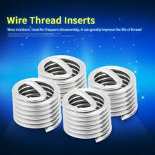 100Pcs 304 Stainless Steel Screw Wire Sleeve Thread Repair Insert Assortment Kit M6x1.0x1.5D - Silver - View 2