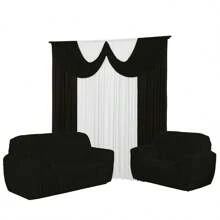 Paris Curtain Kit 2.00x1.70 + Sofa Cover 3x2 Seats Gel Mesh 21 Elastics - 黑白 - 查看 1