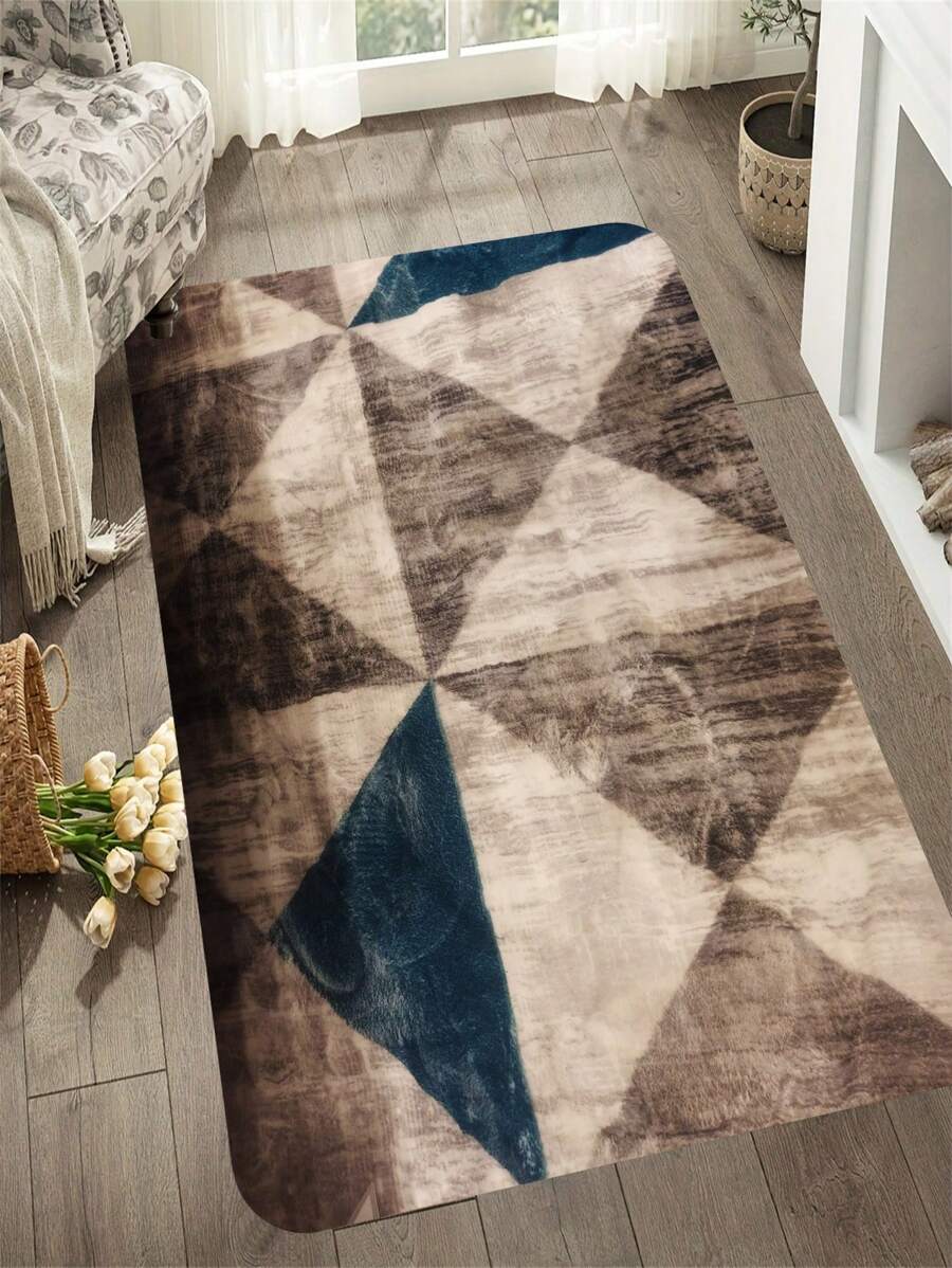 1 件抽象艺术装饰地毯，耐污且可机洗涤纶地毯，适用于客厅、走廊、卧室、书房、家居装饰 - 彩色 - 查看 1