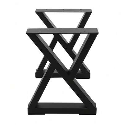 Set Of 2 Heavy Duty Metal Table Legs, Industrial Rustic DIY Furniture Table Legs Coffee Table Legs For DIY Table Desk Breakfast Bar Stand Bench, 441lbs Max Load  (H40 X W32cm - X-Shape)