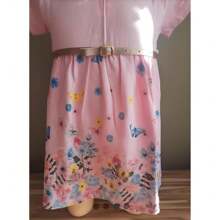 Girls Summer Dress With Printed Hem Cotton