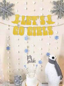 Pancarta de purpurina "¡Vamos chicas!" - Champán, decoraciones para despedida de soltera, banderín de cumpleaños de vaquera, suministros para fiesta con tema de rodeo y botas de vaquera con purpurina