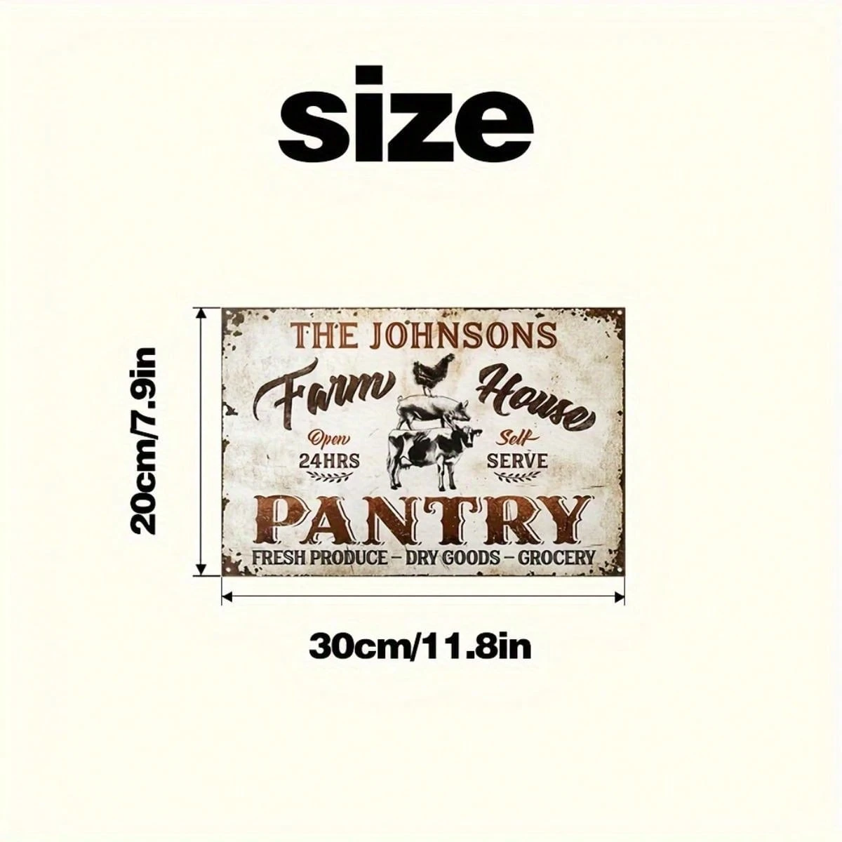 Customized Rustic Farmhouse Style Food Pantry Sign - Classic Metal ...