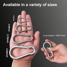 Large Carabiner Clip Hooks, 4pcs 7 Inch Carabiners Heavy Duty, 304 Stainless Steel Spring Snap Hook Fits Camping Hanging Hiking Weight Lifting, Metal Clips For Rope Or Chain