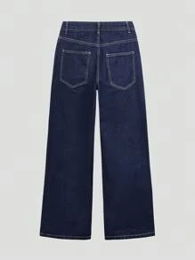 Men's Fashionable Casual Grunge Goth Y2K Style Slim Fit Straight Leg Jeans, Versatile Street Wear