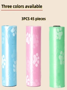 6PCS/90 PE袋 宠物清洁用品 宠物厕所袋 垃圾袋 狗粪袋 猫砂袋 适合户外使用 公园 游乐园 遛狗 清洁卫生