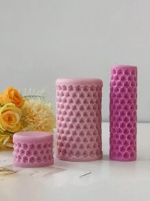 Honeycomb Column Candle Mold, Handmade DIY Honeycomb Column Handmade Plaster Mold, Suitable For Parties, Birthdays, Weddings And Dinners, Valentine's Day Gifts, Anniversary Gifts, Gifts For Mothers Graduation - White - View 5