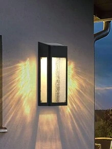 1/2 Stück Solarwandleuchten für den Außenbereich, Solarwandleuchten mit gewelltem/Blasenglas, Solarzaunleuchten, dekorative Solarleuchten für den Außenbereich mit automatischer Ein-/Ausschaltung, Warmweiß-/Farbwechsel-Beleuchtung für Dekorationsbeleuchtung an Wänden, Zäunen, Höfen, Veranden, Gärten, Solarleuchten für den Außenbereich