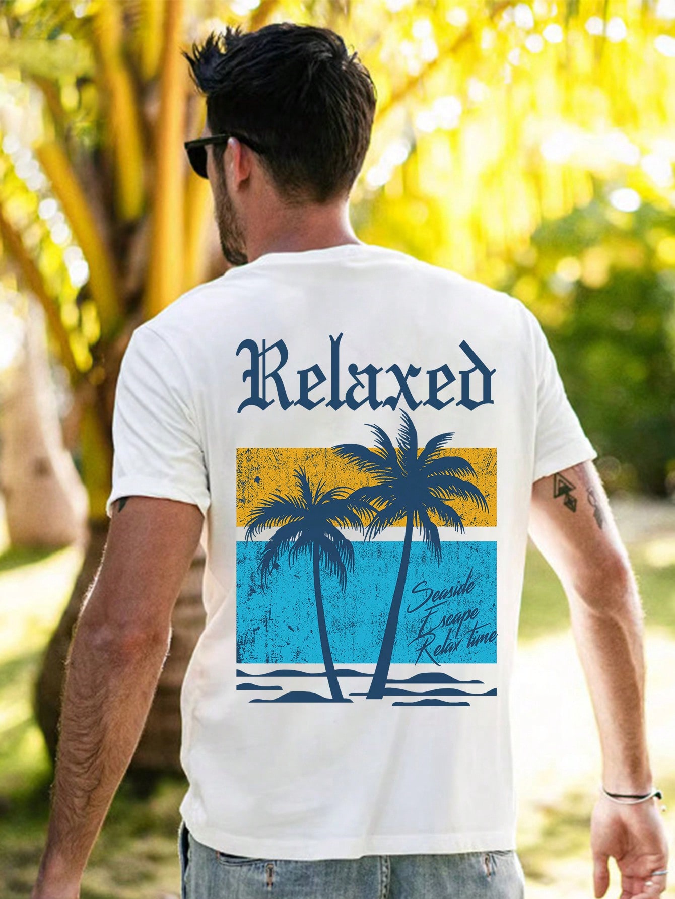 Men's Personality Printed Short Sleeve T-Shirt, Suitable For Summer, Comfortable & Breathable, Leading Fashion