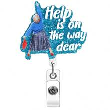 1pc Cute Badge Reel Retractable, Belt Clip Acrylic Bling Name Badge Holder For Nurse, Worker, Doctor, RN, LPN, CNA, Student