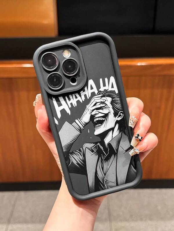 1 carcasă de telefon texturată cu model englezesc Joker, potrivită pentru 16, 15 Pro Max, 14 Plus, 13, 12, 11, XS, XR, X, 7, 8, SE, 2020, 2022