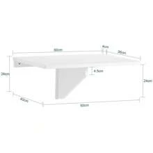 SoBuy FWT03 Wall-Mounted Folding Table, Kitchen Table, Children's Furniture, Laptop Table, Dining Table, Desk - White - View 5