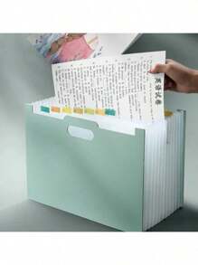 Vertical Organ Pack Paper Storage Sorting Multilayer File Folders With Classification Bag A4 Paper Holder - Blue - View 10