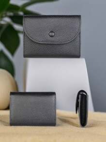 1 Portamonete multifunzionale con texture di litchi, mini portafoglio piccolo con porta carte, in pelle PU morbida