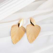Exaggerated Dramatic Leaf & Heart Loop Chandelier Earrings, Personalized Circular Disc Earrings
