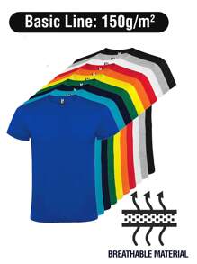 Roly 10 件裝短袖T 卹（48 小時內發貨） – 各種尺寸– 各種顏色– 100% 棉，雙圓領，加固接縫，管狀面料，基本款T 卹，男女通用T 卹，經濟型T恤. - 彩色 - 查看 3