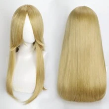 40英寸短款合成假发，带刘海，男女通用，适合男士佩戴，层次感直发，无胶耐热纤维，高密度，外观自然