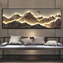 BAEMEFLE 1 无框帆布海报，日照金山风景家居装饰，豪华帆布风景艺术装饰，墙艺术，房间装饰用品，家居壁画，客厅、卧室和家庭办公室的抽象墙艺术装饰 - 高清打印，完美的礼物创意