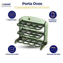 Organizador Porta Ovos Dobrável e Pratico - 24 Ovos