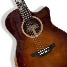 Spruce Top Single Light Vintage Folk Guitar SGA40-CA.The Sound Of Spruce Veneer Is Very Clear, Strong Granular Sense, Good Mid-Frequency Performance, And Balanced Resonance Of High And Low ‌. - Coffee Brown - View 4