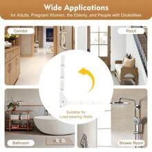 Bathroom Shower Seat White Entreway Wall Chair Space-Saving Entreway Wall Mounted Chair 130kg Loading Capacity Stool Folding Seat For Home/ Store