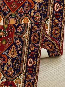 1 件波西米亚红黑色几何亚麻桌旗，波西米亚风格礼品设计桌布，适用于家庭餐厅和餐厅、桌面装饰、家居装饰、室内和室外派对用品